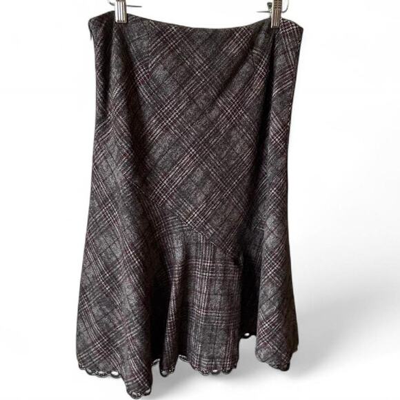 Express Wool Blend Plaid Flounce Skirt – Size 6 - Picture 6 of 7